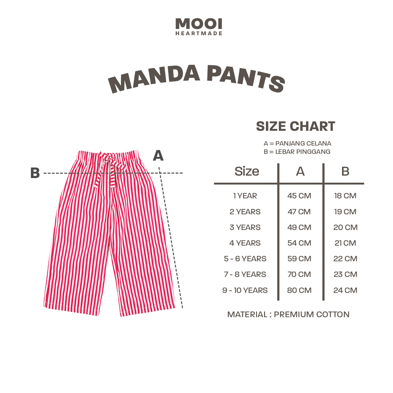 Mooi Celana Panjang Anak Perempuan Manda Striped Pants