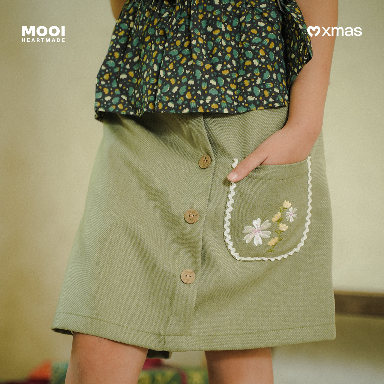 Mooi Rok Celana Skort Anak Perempuan Christmas Collection Claryn Skort Pants