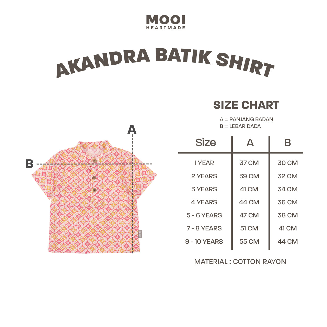Mooi Atasan Batik Kemeja Anak Laki-Laki Akandra Batik Shirt