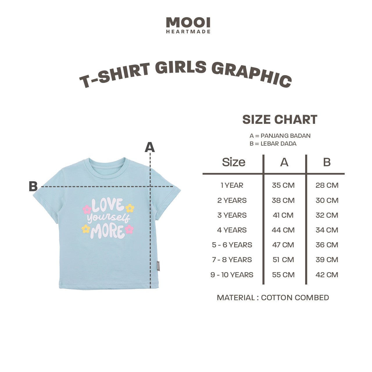 Mooi Kaos Anak Perempuan T-shirt Girls Graphic
