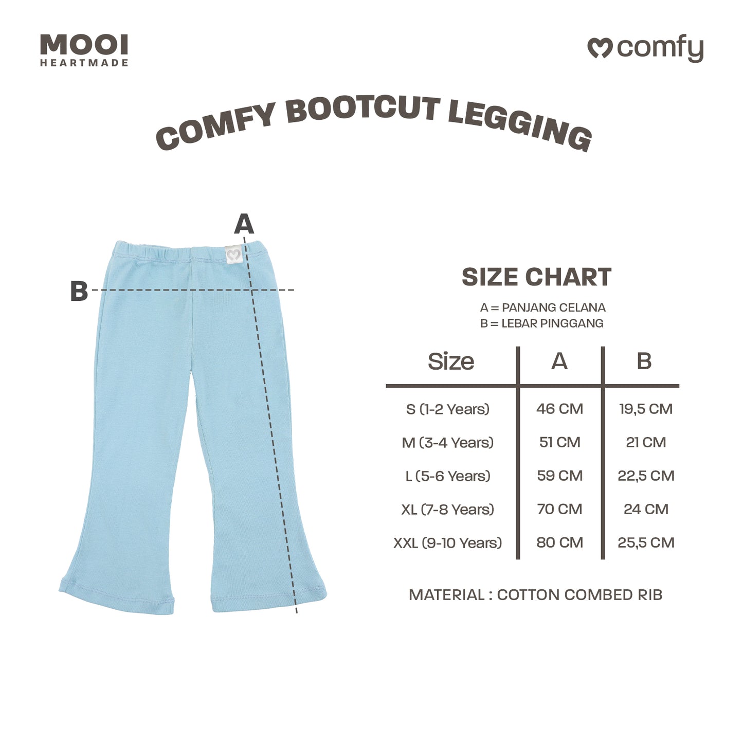 Mooi Celana Panjang Anak Perempuan Comfy Bootcut Legging