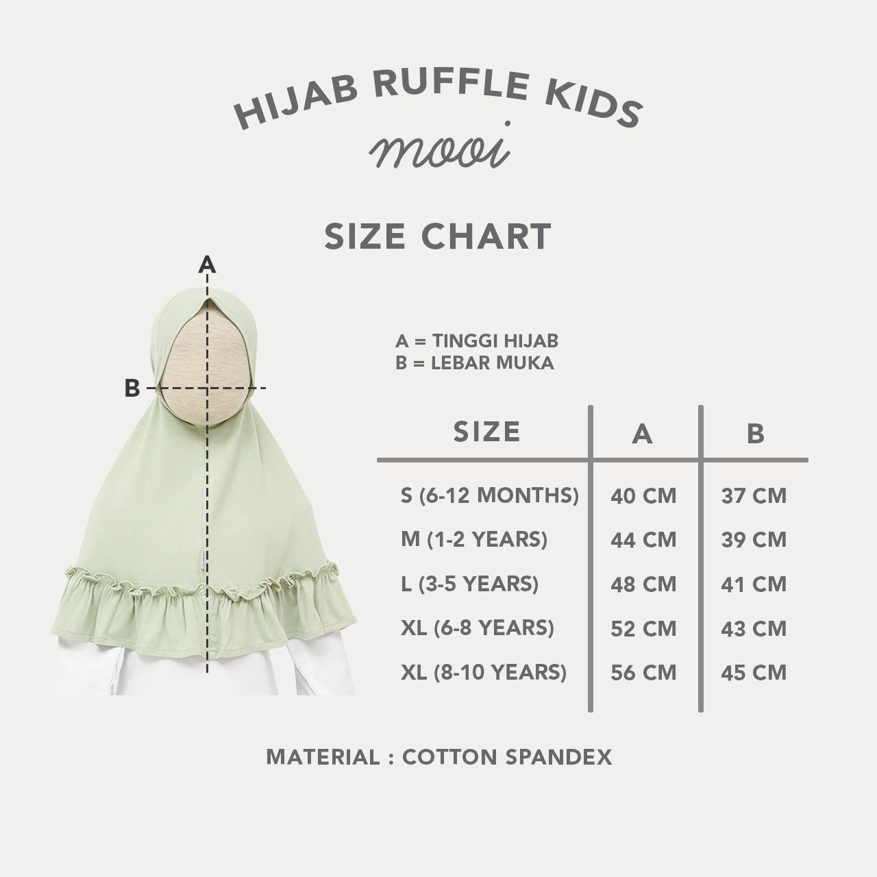 Mooi Hijab Ruffle Anak Jilbab Anak Perempuan