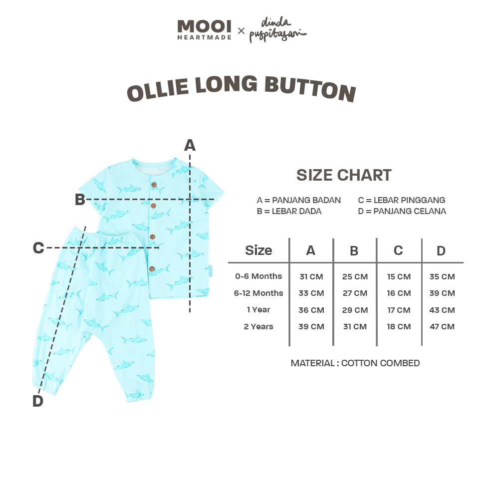 Mooi X Dinda Puspitasari Setelan Bayi Ollie Long Button Set