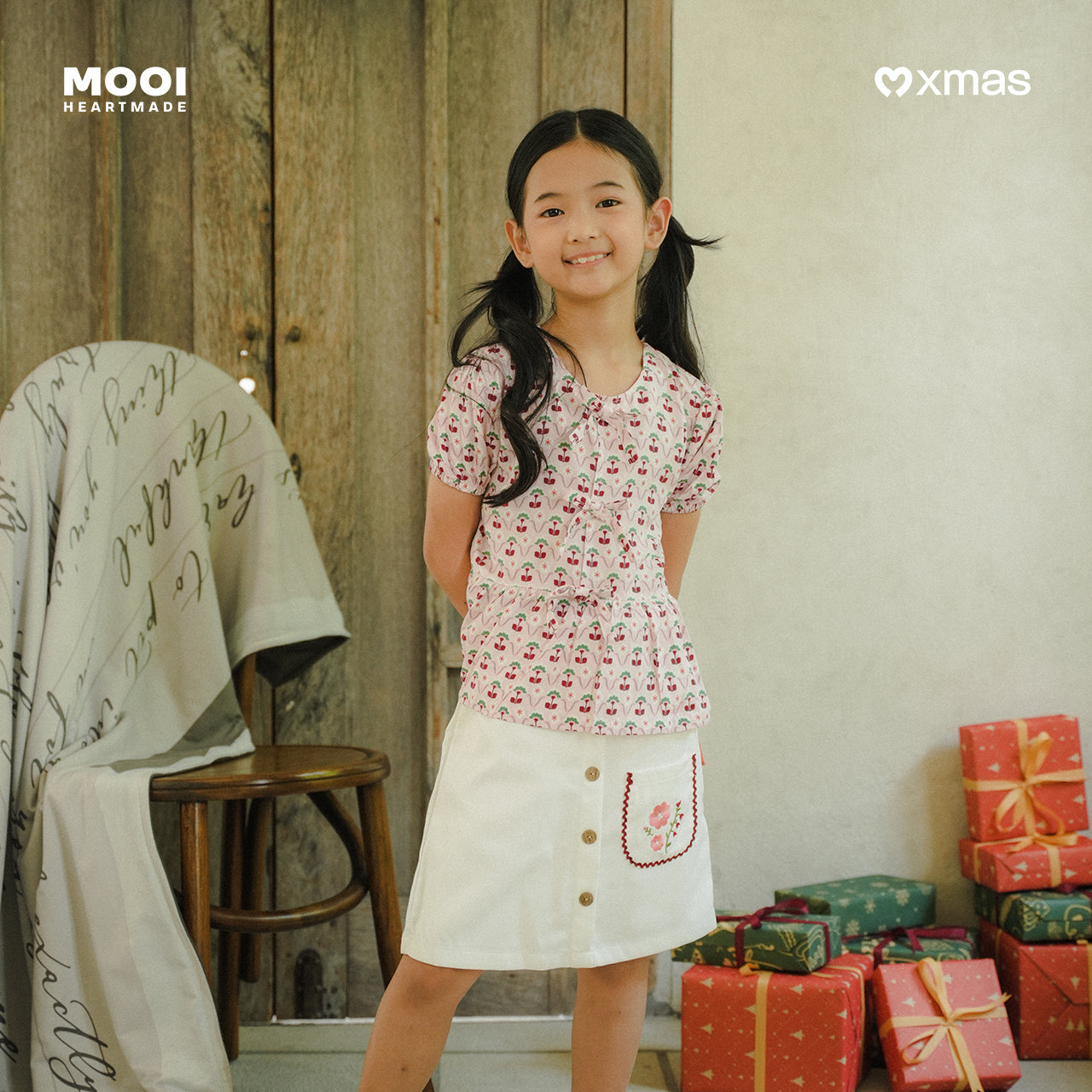Mooi Rok Celana Skort Anak Perempuan Christmas Collection Claryn Skort Pants
