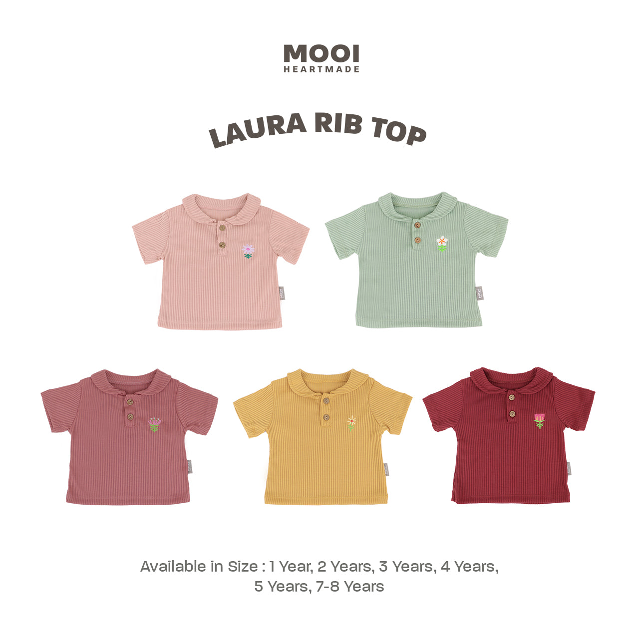 Mooi Atasan Anak Perempuan Laura Rib Top