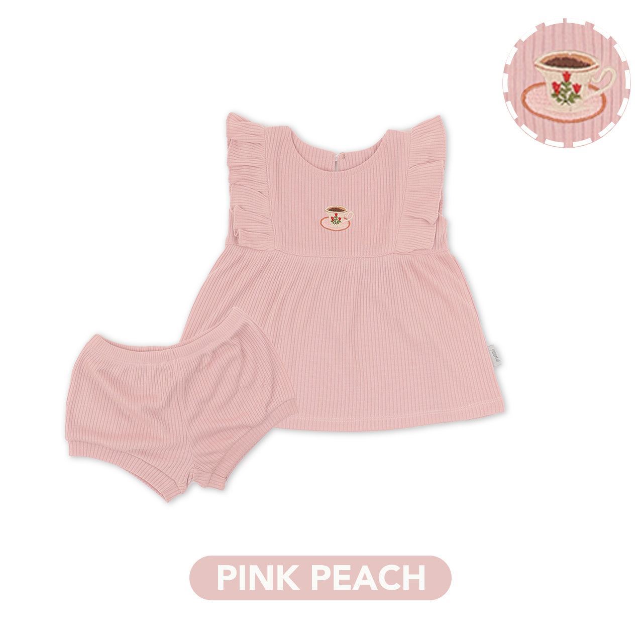 Mooi Setelan Anak Perempuan Rumi Rib Ruffle Set