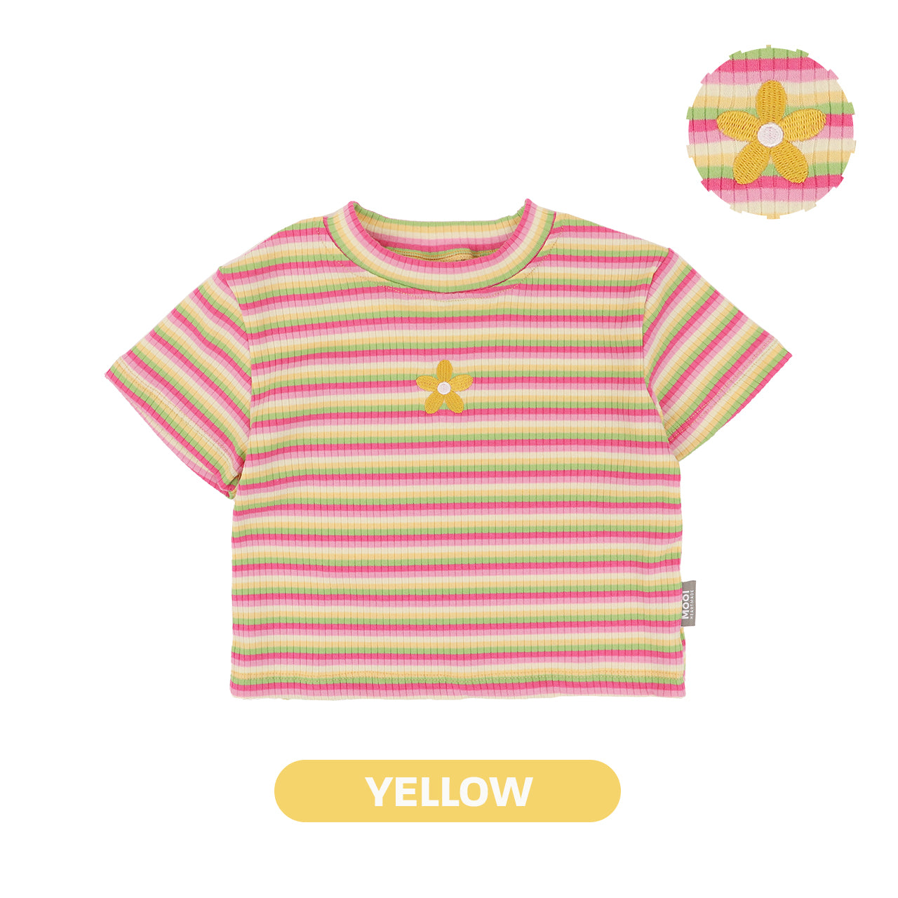 Mooi Atasan Anak Perempuan Lucy Rib Striped Tee