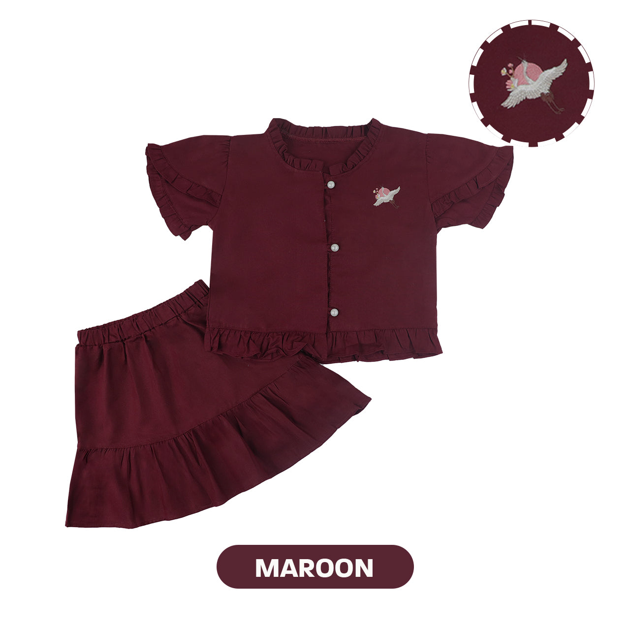 Mooi Setelan Anak Perempuan Fei Ruffle Set