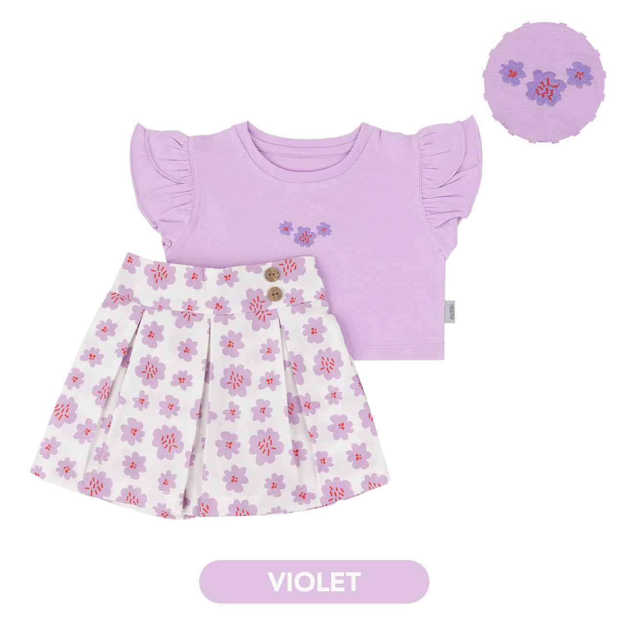 Mooi Setelan Anak Perempuan Ella Skort Set