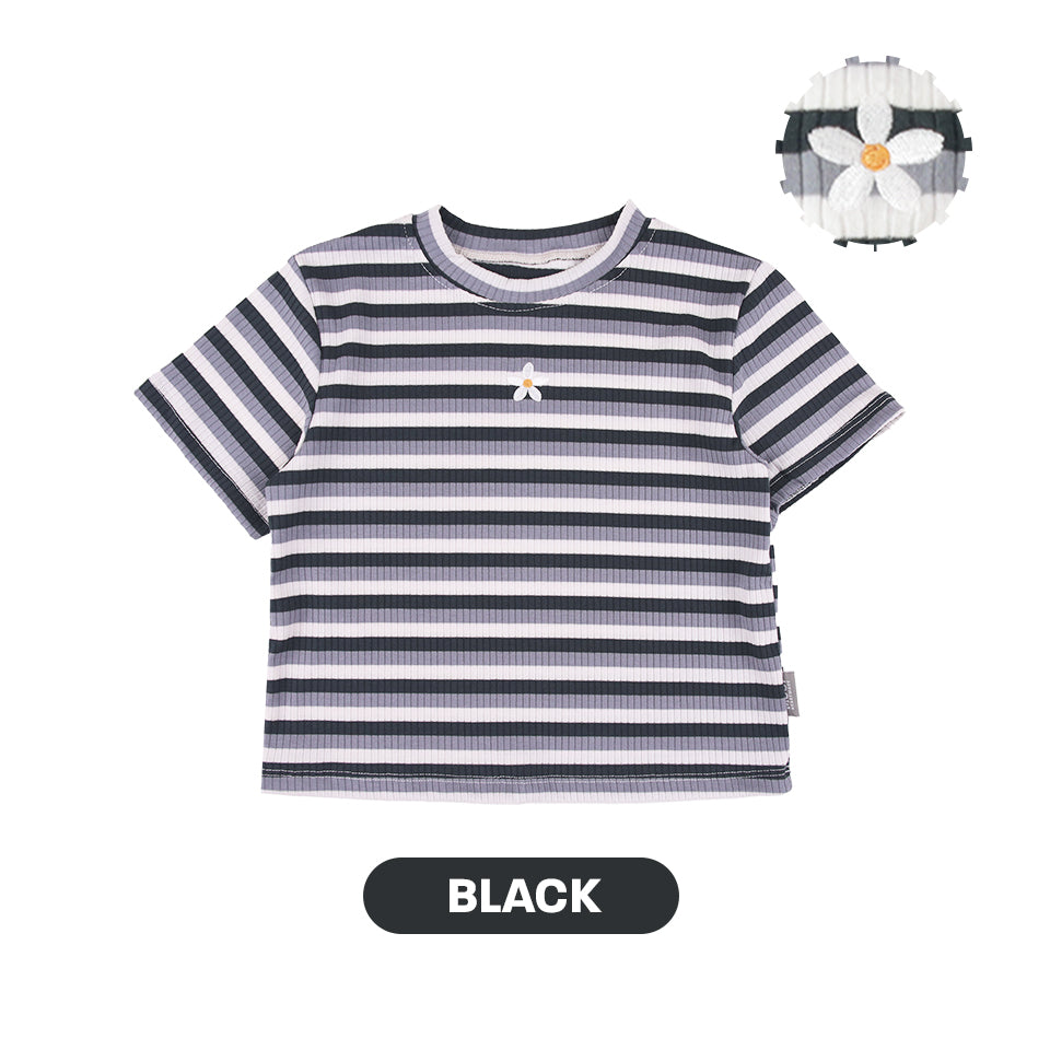 Mooi Atasan Anak Perempuan Lucy Rib Striped Tee