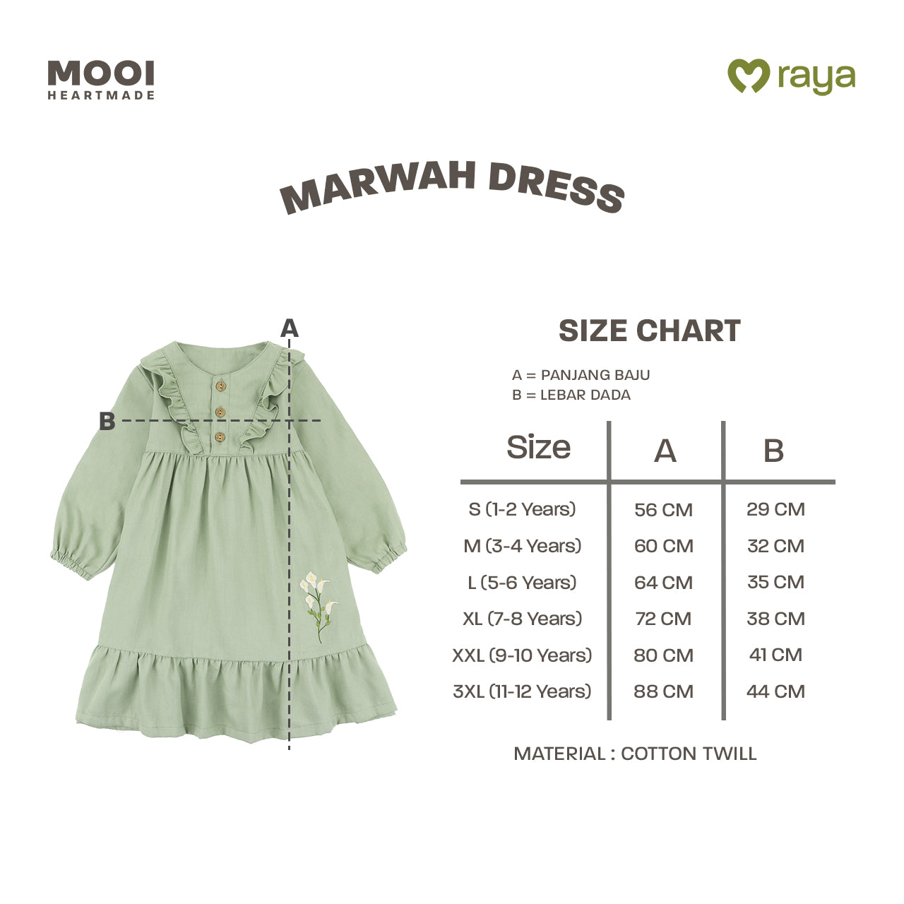 Mooi Dress Anak Gamis Anak Perempuan Marwah Gamis