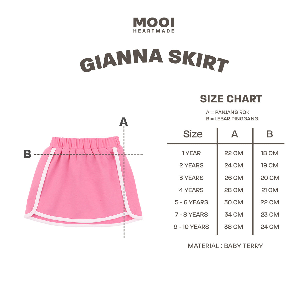 Mooi Rok Anak Perempuan Gianna Skirt