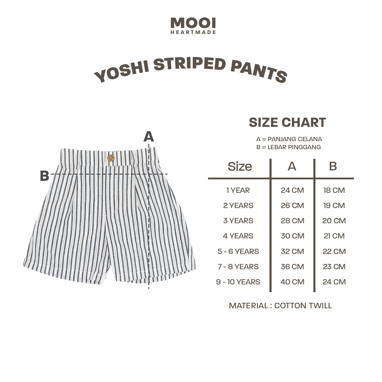 Mooi Celana Pendek Anak Laki-laki Yoshi Striped Pants