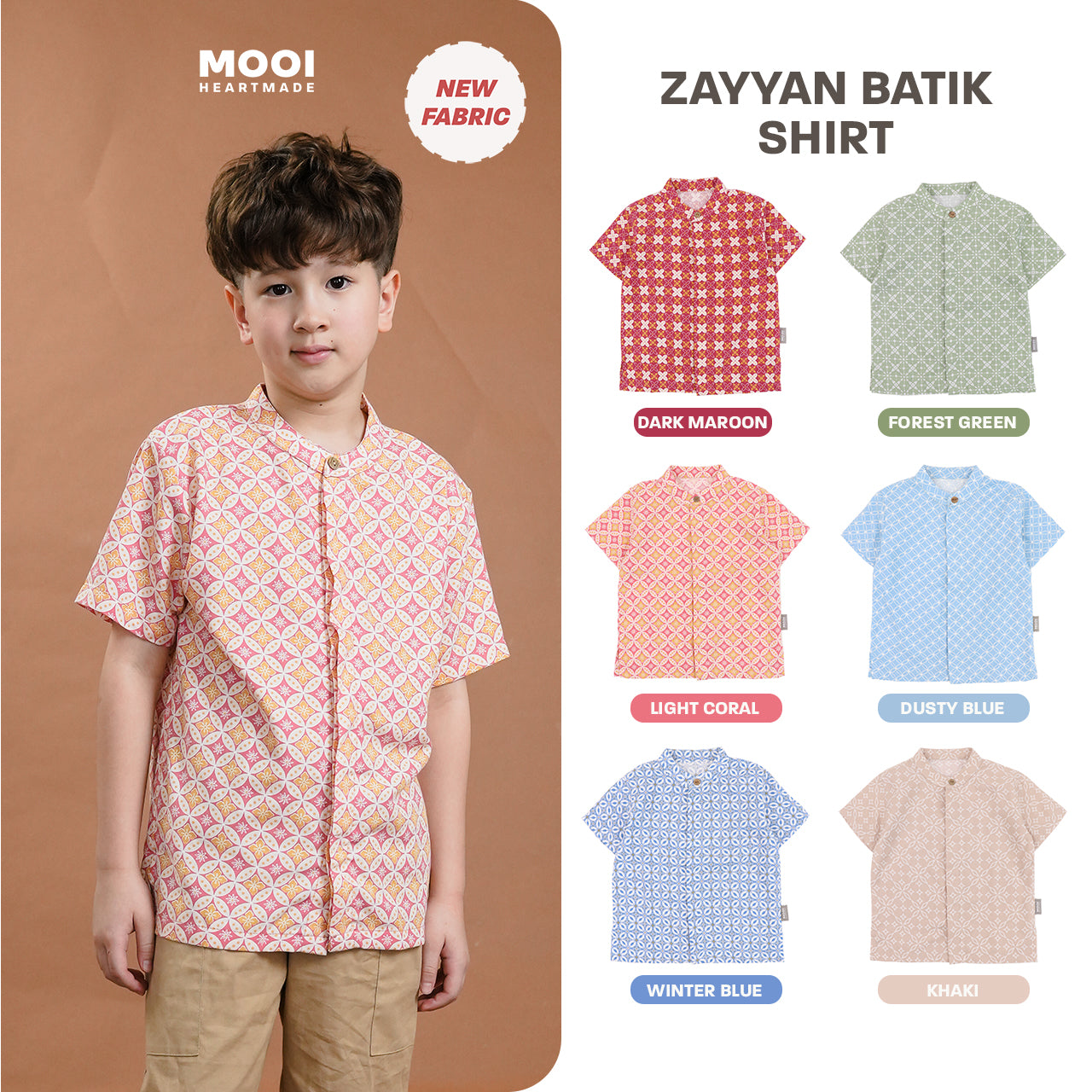 Mooi Atasan Batik Kemeja Anak Laki-Laki Zayyan Batik Shirt