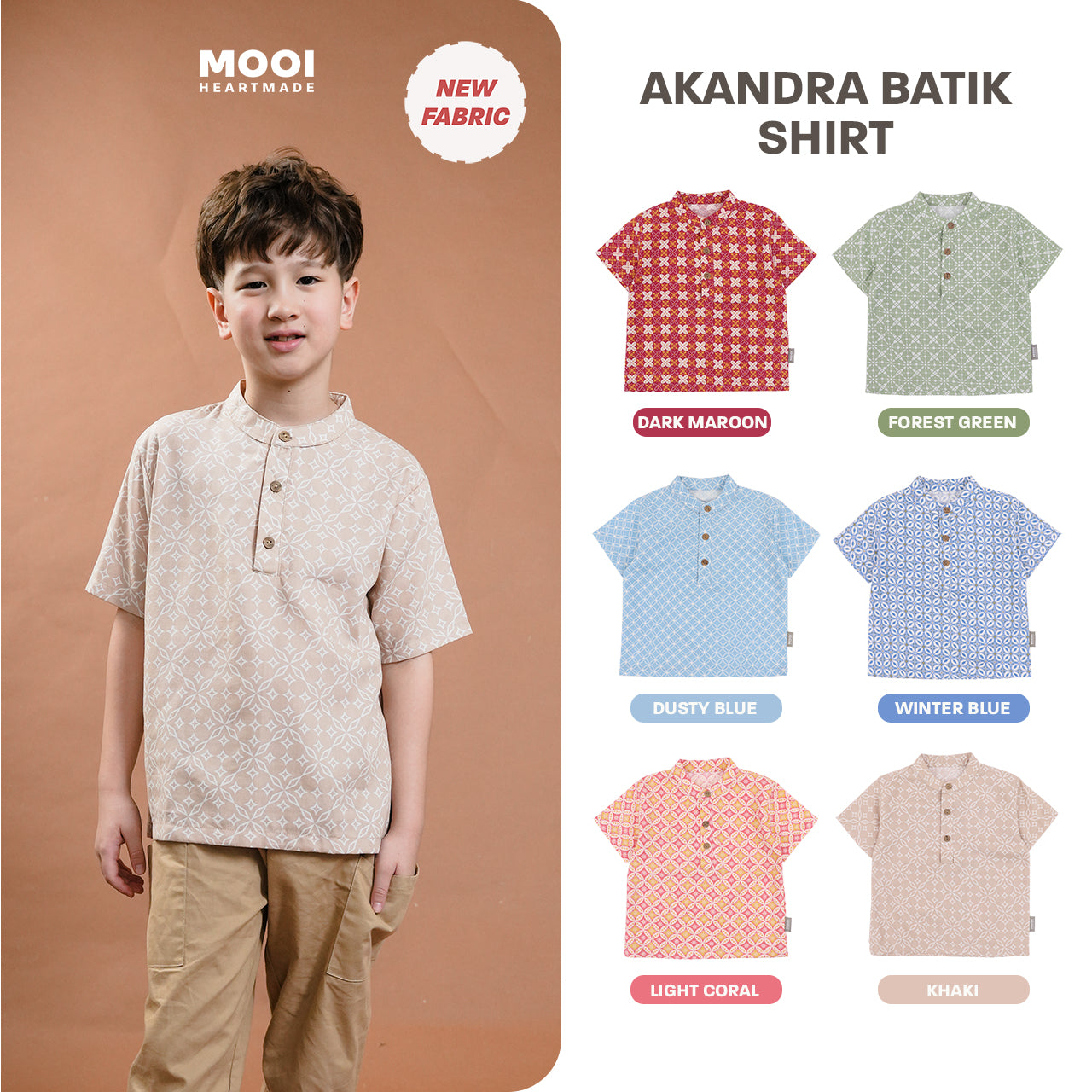 Mooi Atasan Batik Kemeja Anak Laki-Laki Akandra Batik Shirt