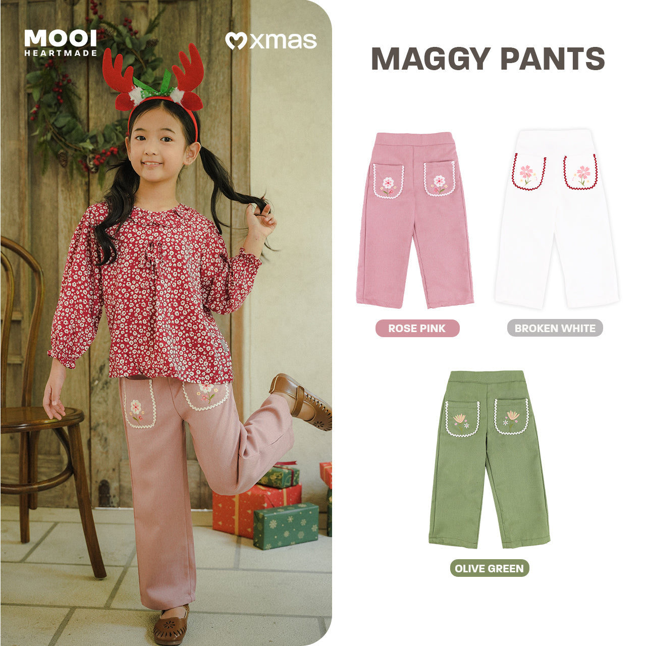 Mooi Celana Panjang Anak Perempuan Christmas Collection Maggy Pants