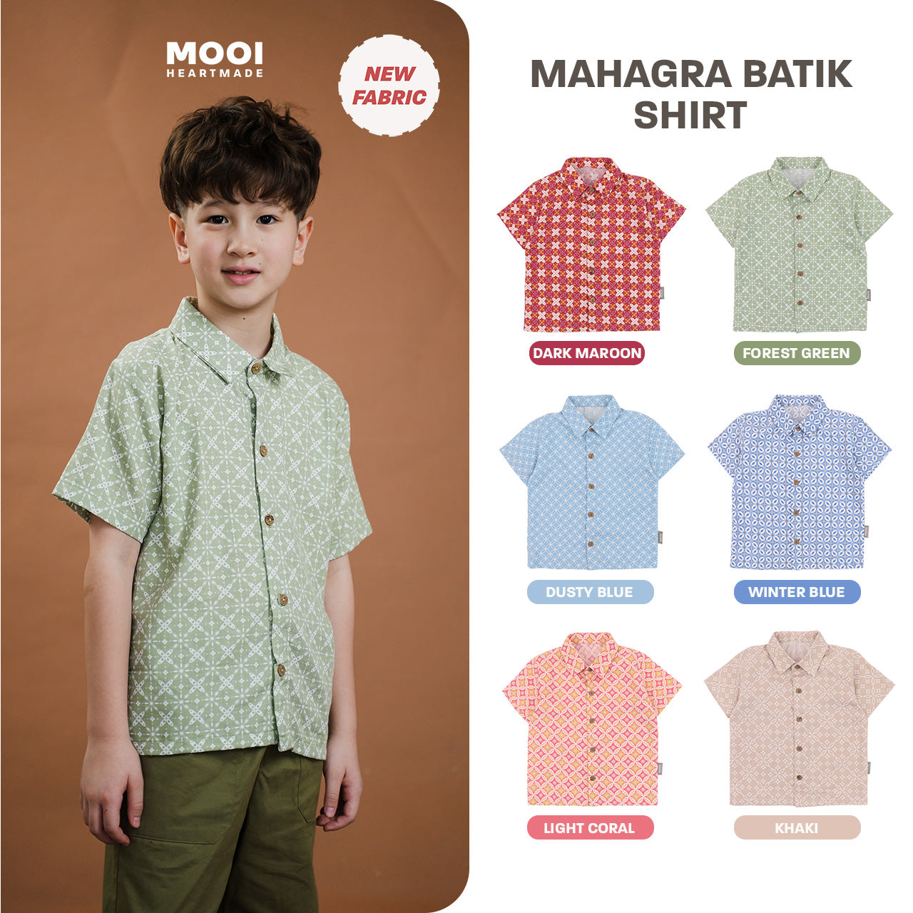 Mooi Atasan Batik Kemeja Anak Laki-Laki Mahagra Batik Shirt