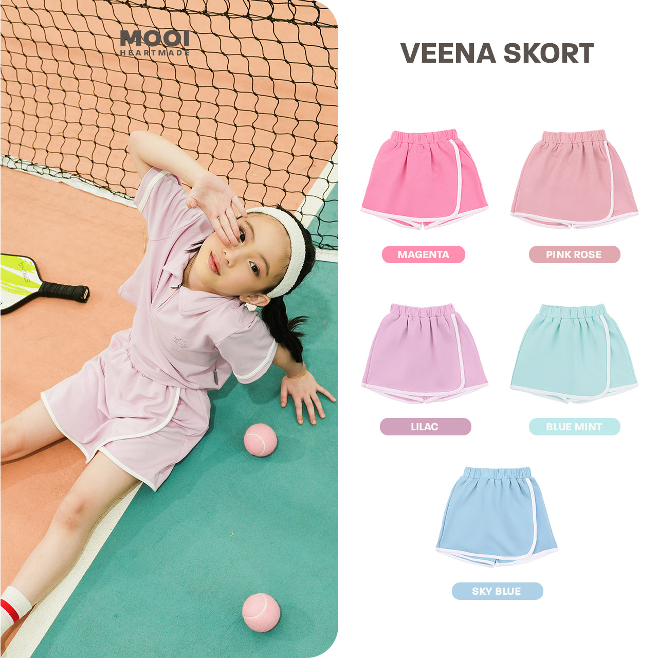 Mooi Rok Celana Skort Anak Perempuan Veena Skort