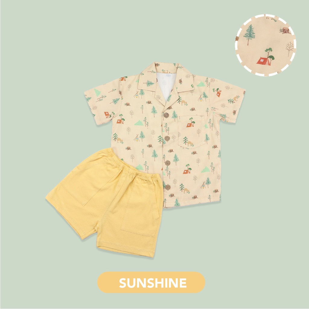 Mooi Setelan Anak Laki-laki Kemeja Anak Printed Shirt Set