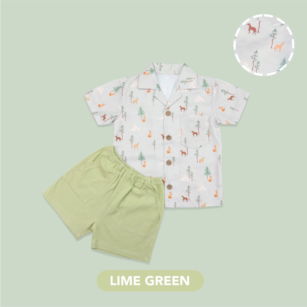 Mooi Setelan Anak Laki-laki Kemeja Anak Printed Shirt Set
