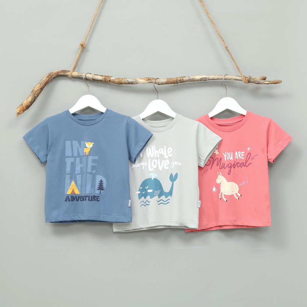 Mooi Kaos Anak Laki-laki Graphic Tee Blue In the Wild