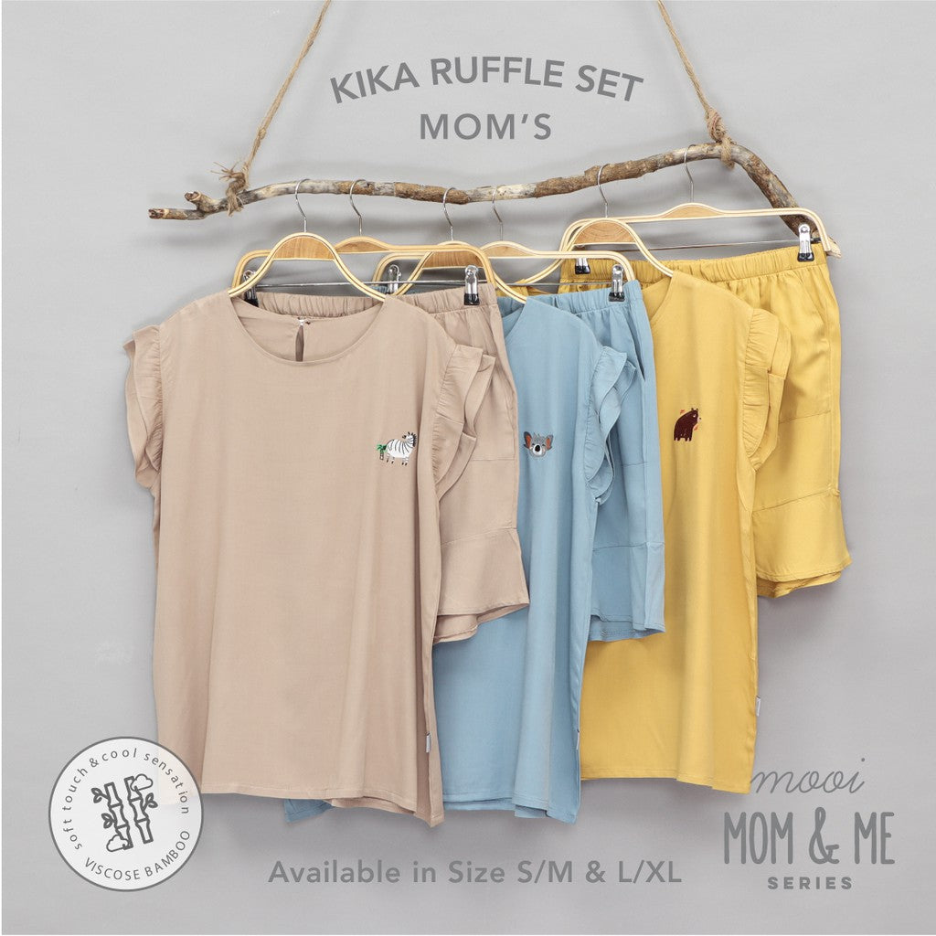 Mooi Setelan Piyama Wanita Kika Ruffle Set (MOM)