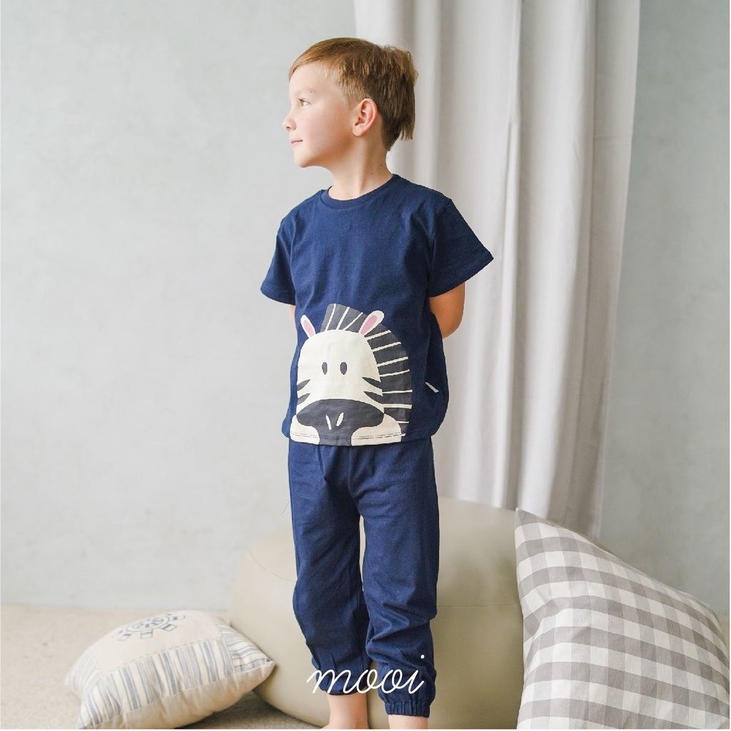 Mooi Kaos Anak Unisex Graphic Tee Pastel Green Lion