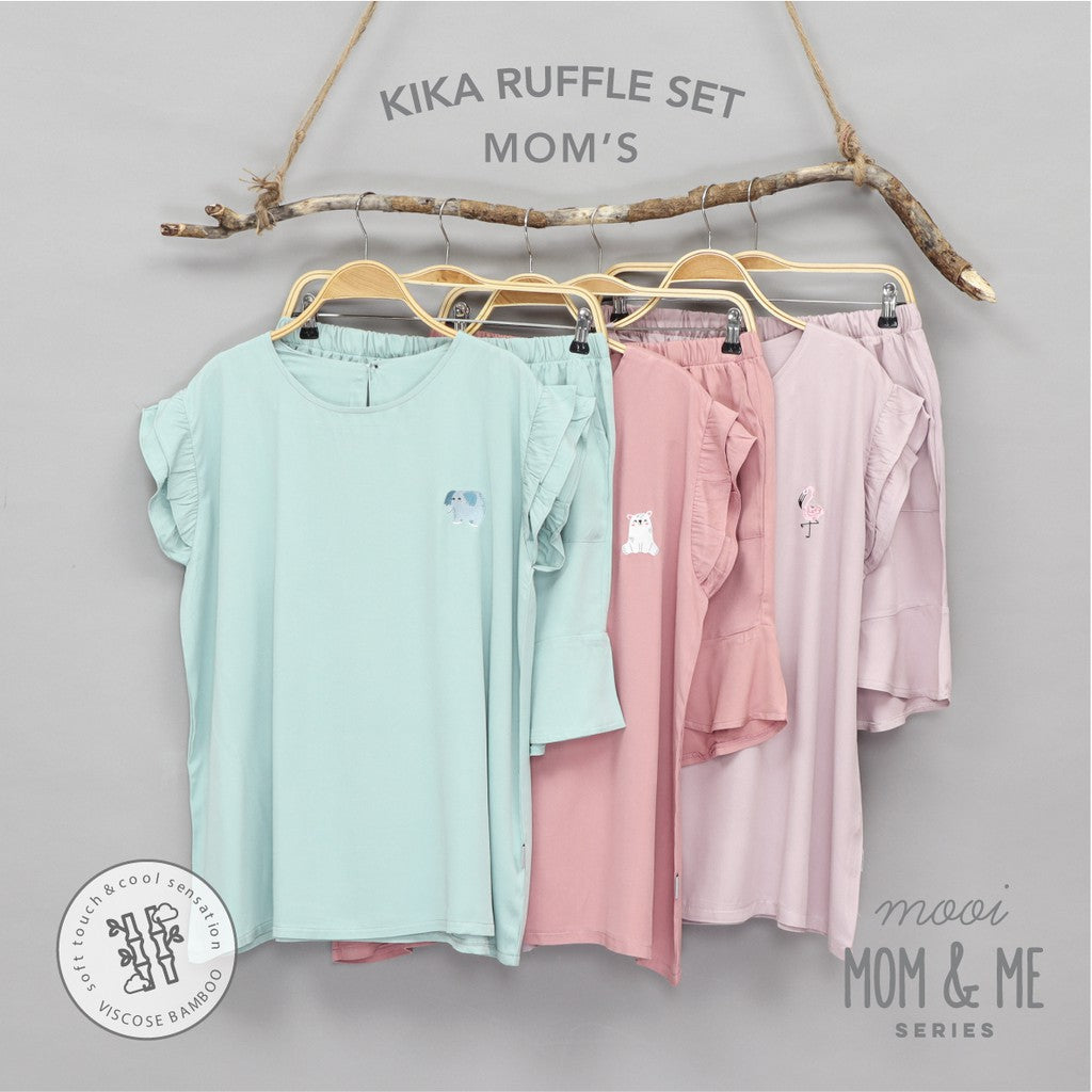 Mooi Setelan Piyama Wanita Kika Ruffle Set (MOM)