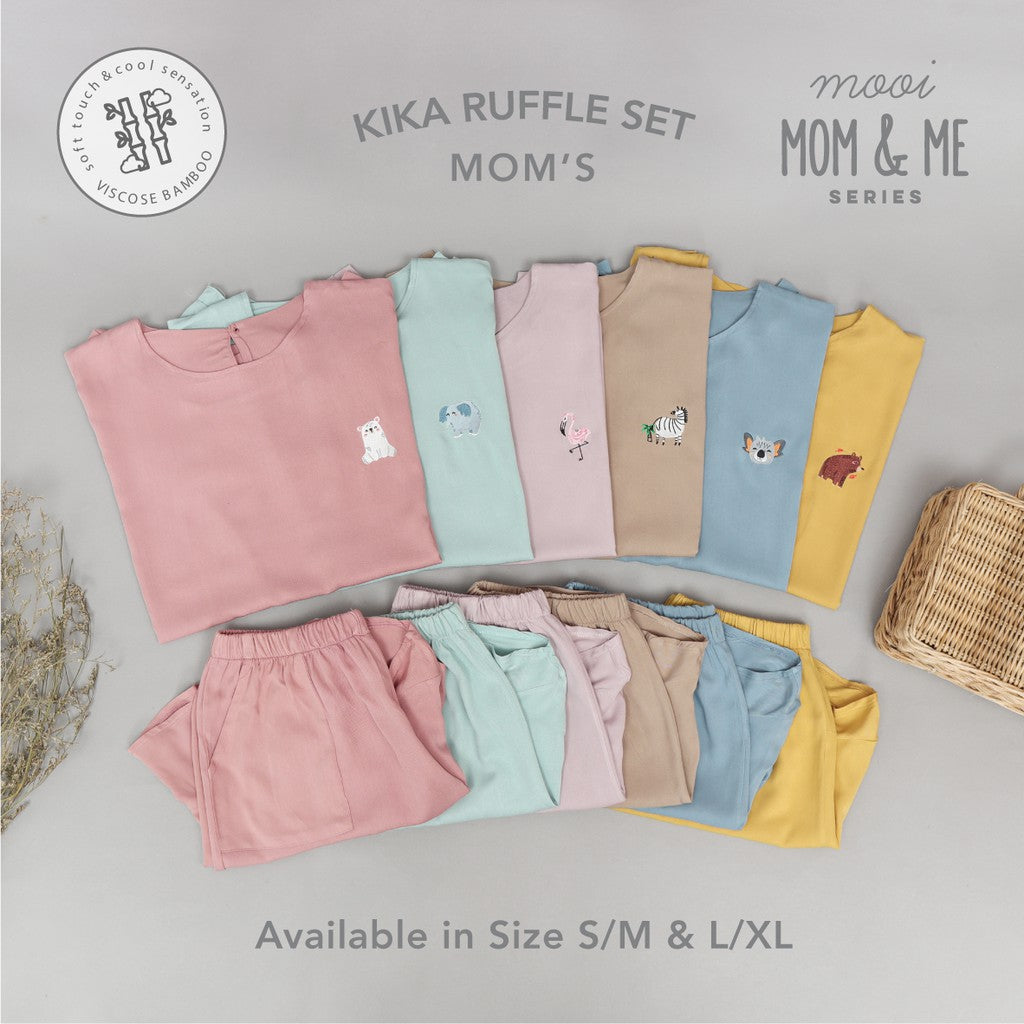 Mooi Setelan Piyama Wanita Kika Ruffle Set (MOM)
