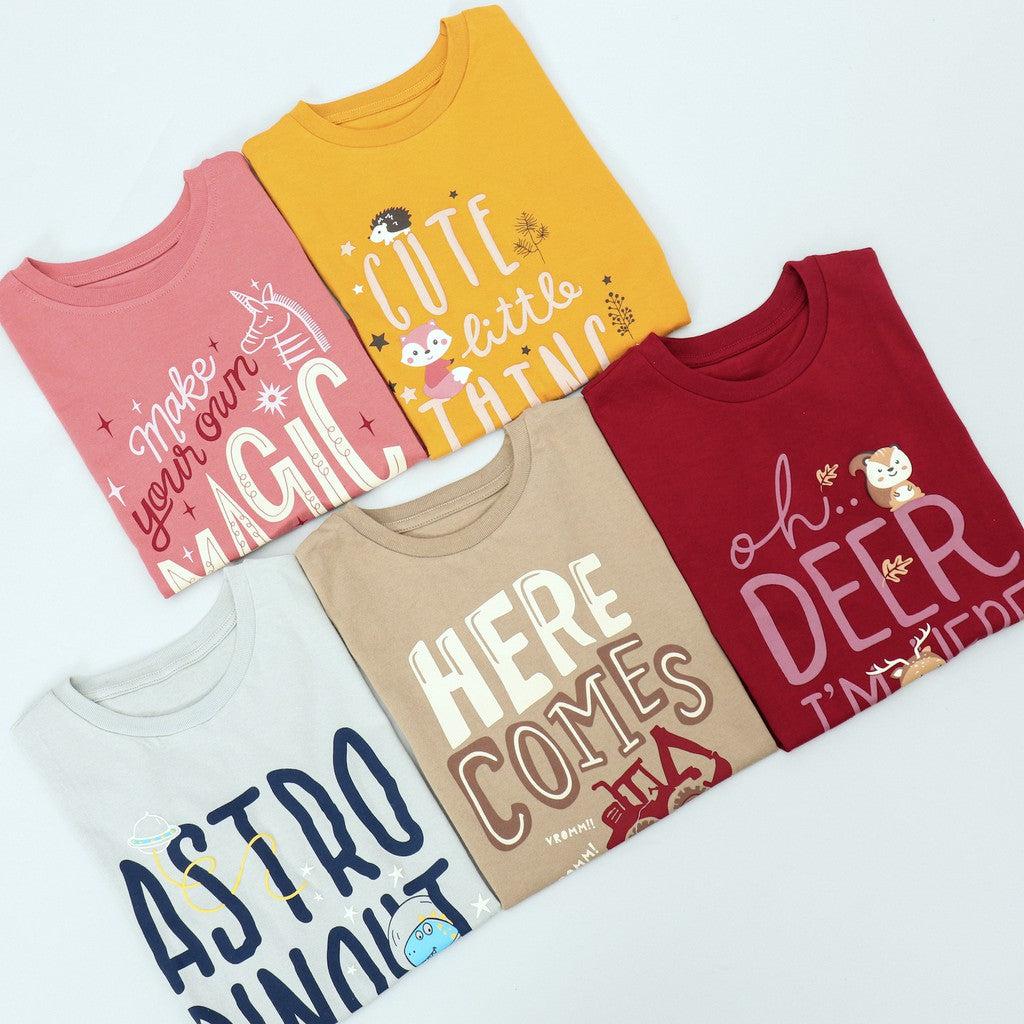 Mooi Kaos Anak Laki-laki Graphic Tee Brown Tractors