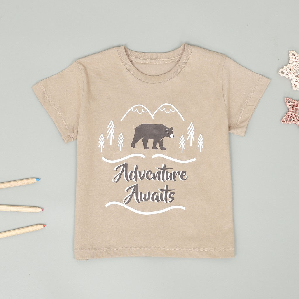 Mooi Kaos Anak Laki-laki Graphic Tee Brown Adventure