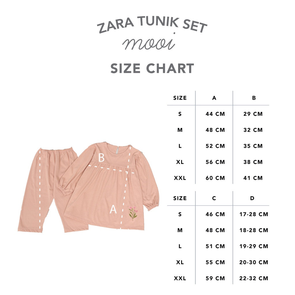 Mooi Setelan Anak Perempuan Zara Tunik Set