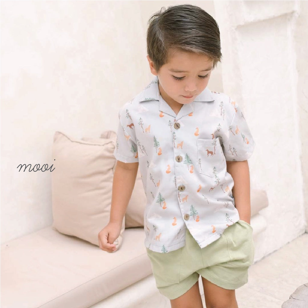 Mooi Setelan Anak Laki-laki Kemeja Anak Printed Shirt Set