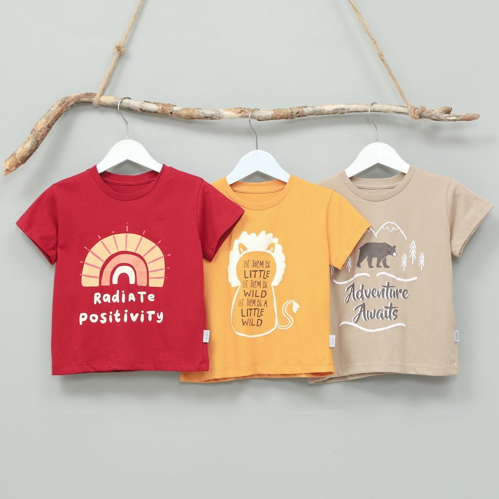 Mooi Kaos Anak Laki-laki Graphic Tee Brown Adventure