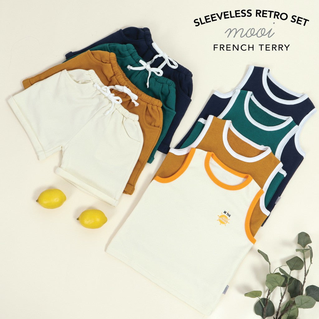 Mooi Setelan Anak Kaos Tshirt Sleeveless Retro Set