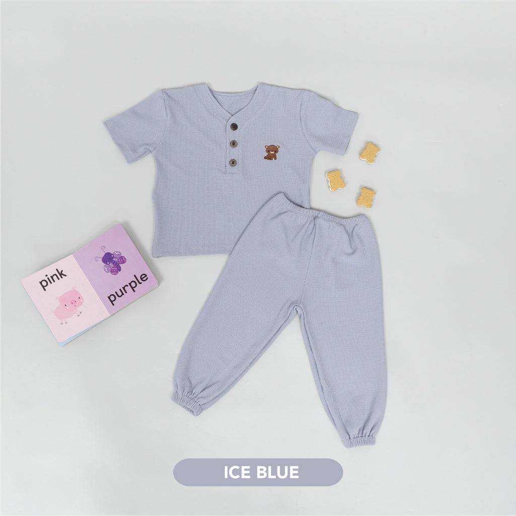 Mooi Setelan Anak Unisex Waffle Knit Set