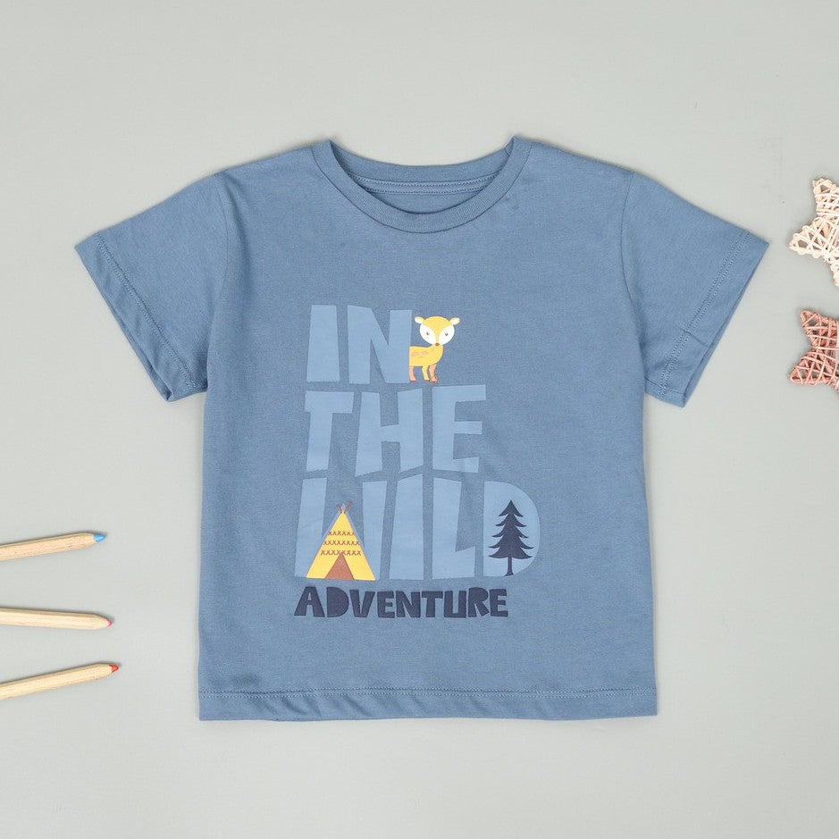 Mooi Kaos Anak Laki-laki Graphic Tee Blue In the Wild