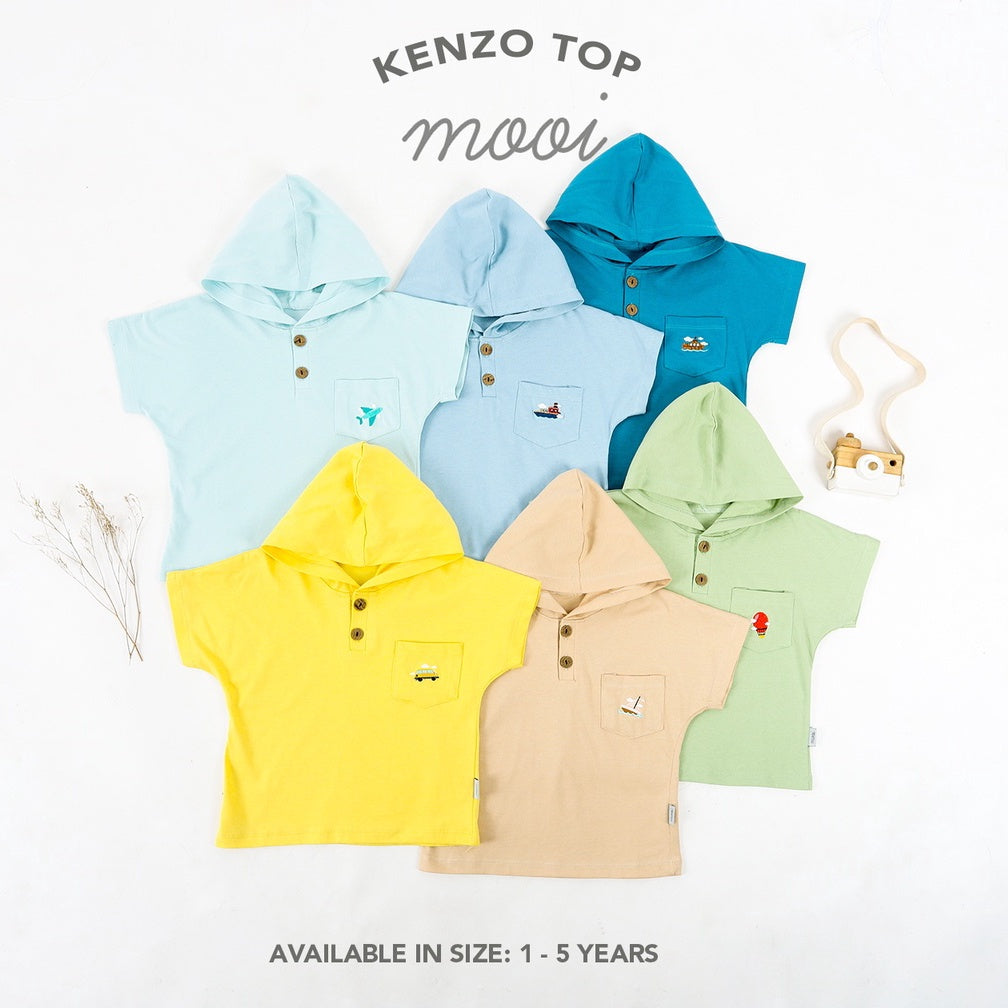 Mooi Atasan Hoodie Pendek Anak Kenzo Top