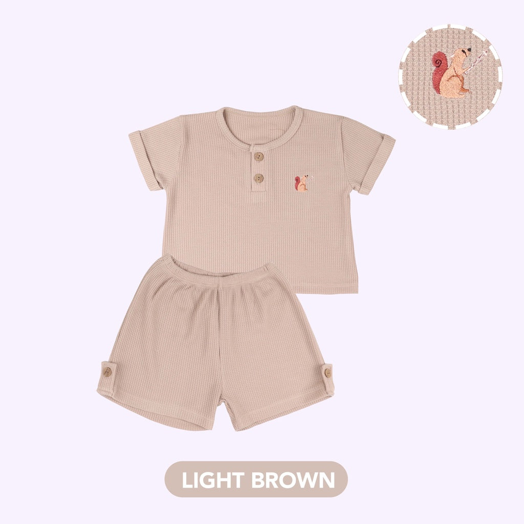 Mooi Setelan Anak Shirt Waffle Set