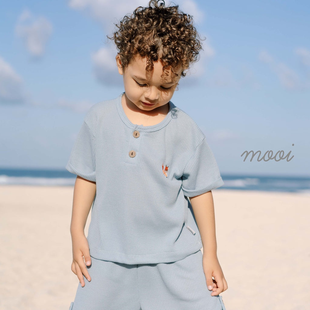 Mooi Setelan Anak Shirt Waffle Set
