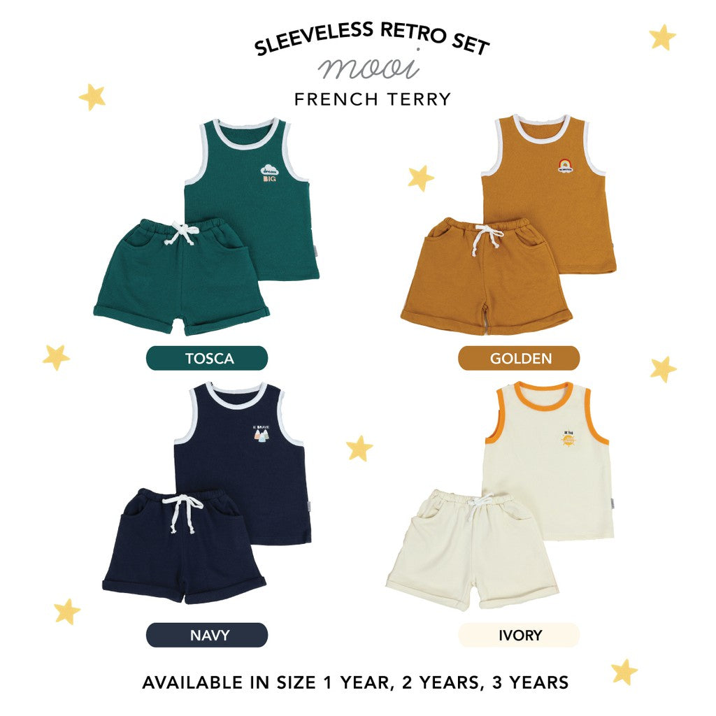 Mooi Setelan Anak Kaos Tshirt Sleeveless Retro Set