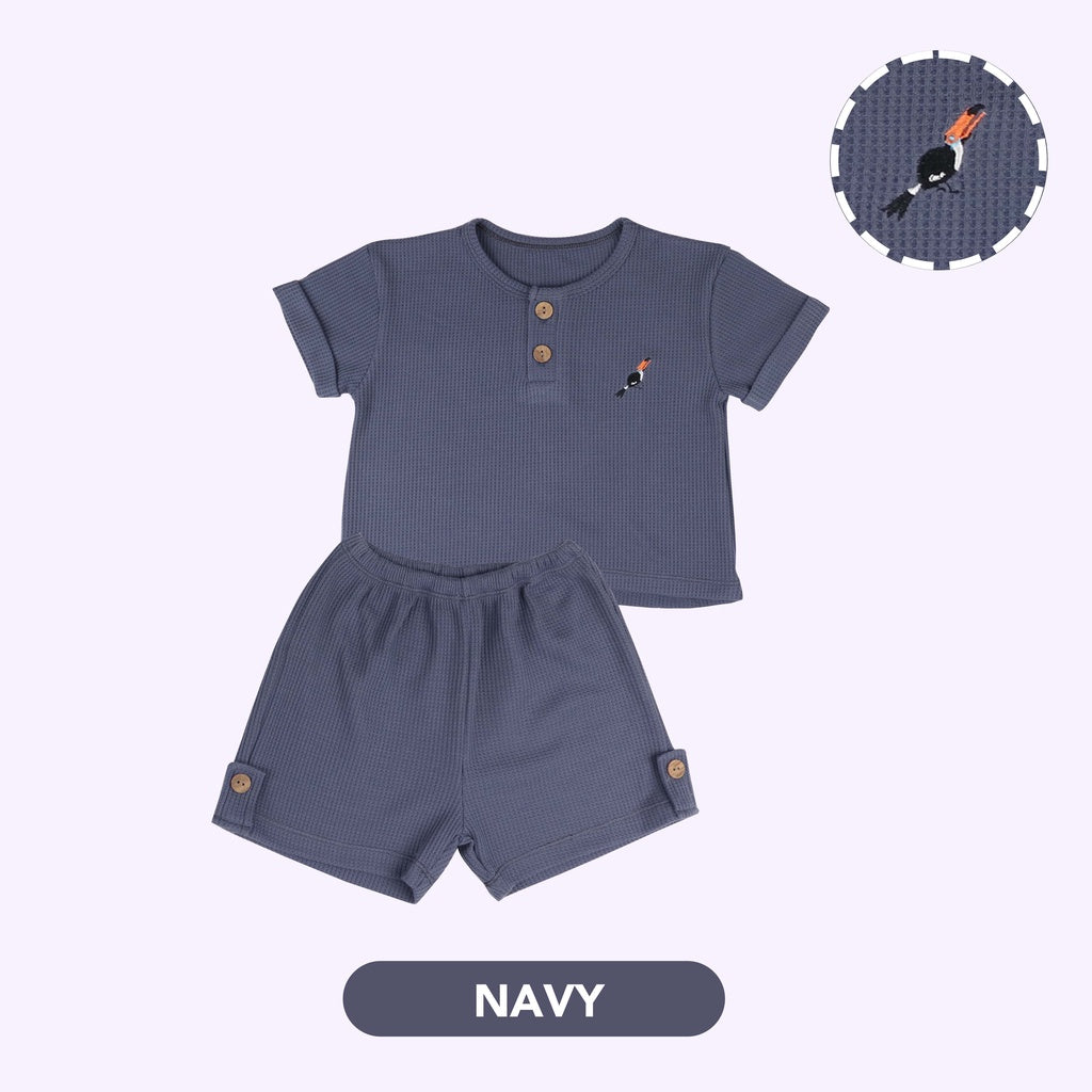 Mooi Setelan Anak Shirt Waffle Set