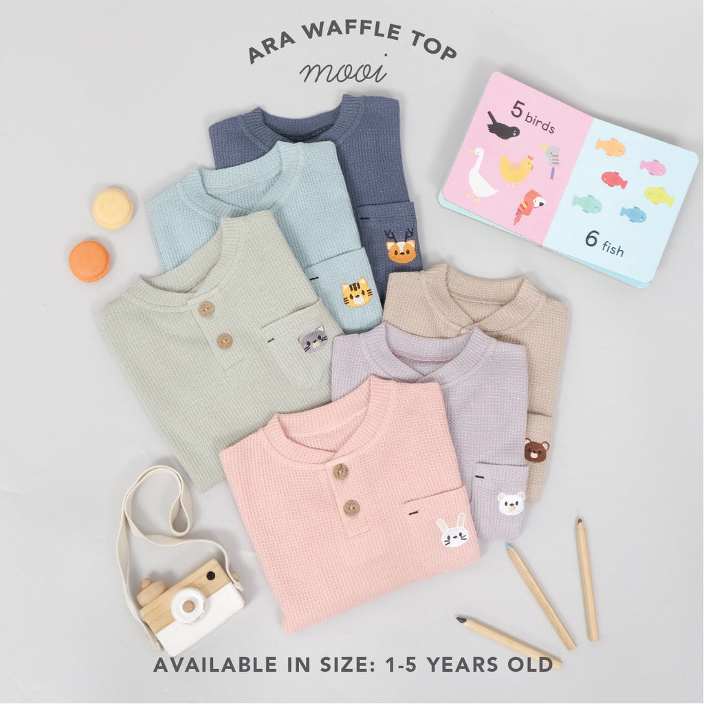Mooi Sweater Anak Ara Pocket Waffle Top