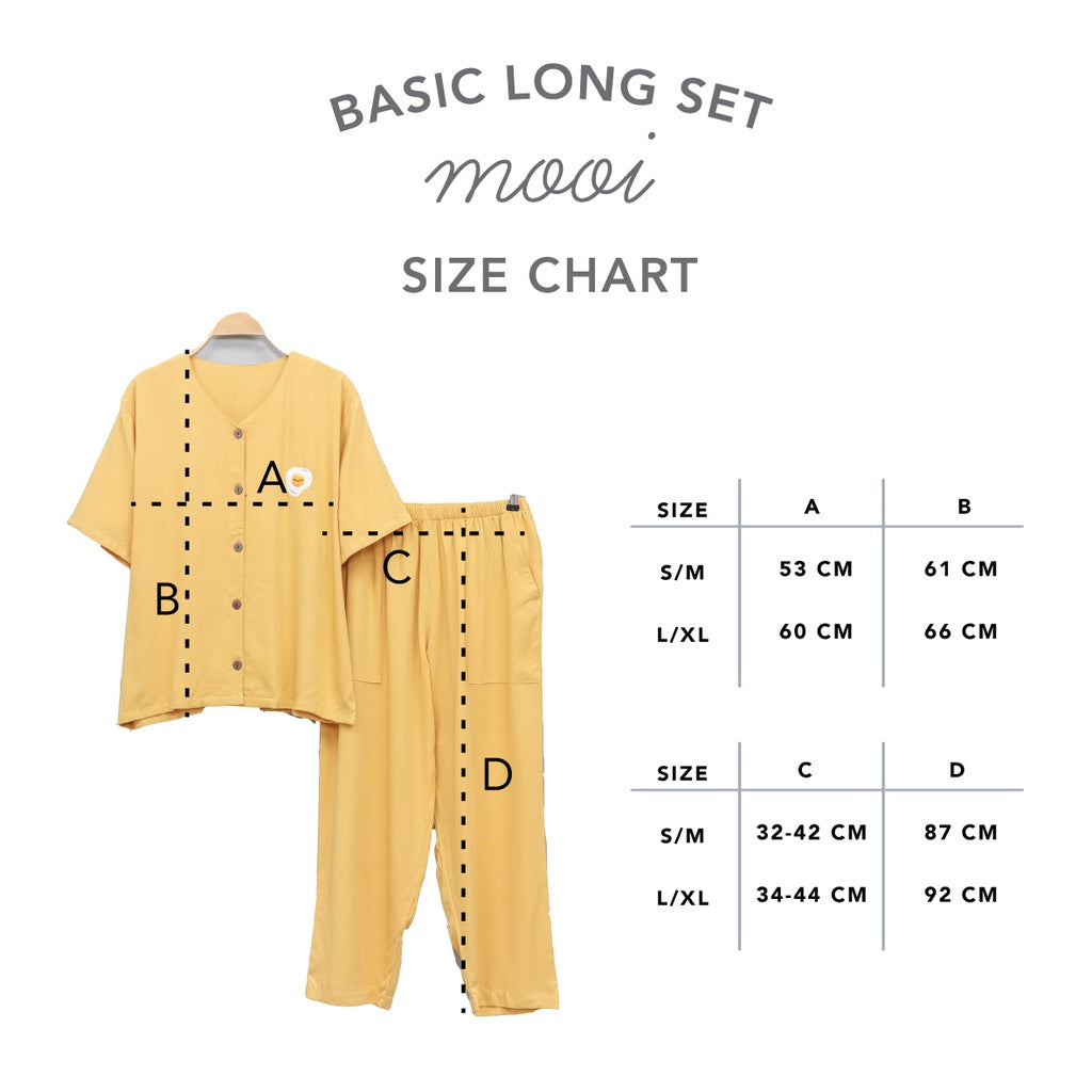 Mooi Piyama Wanita Basic Long Set Bamboo Viscose