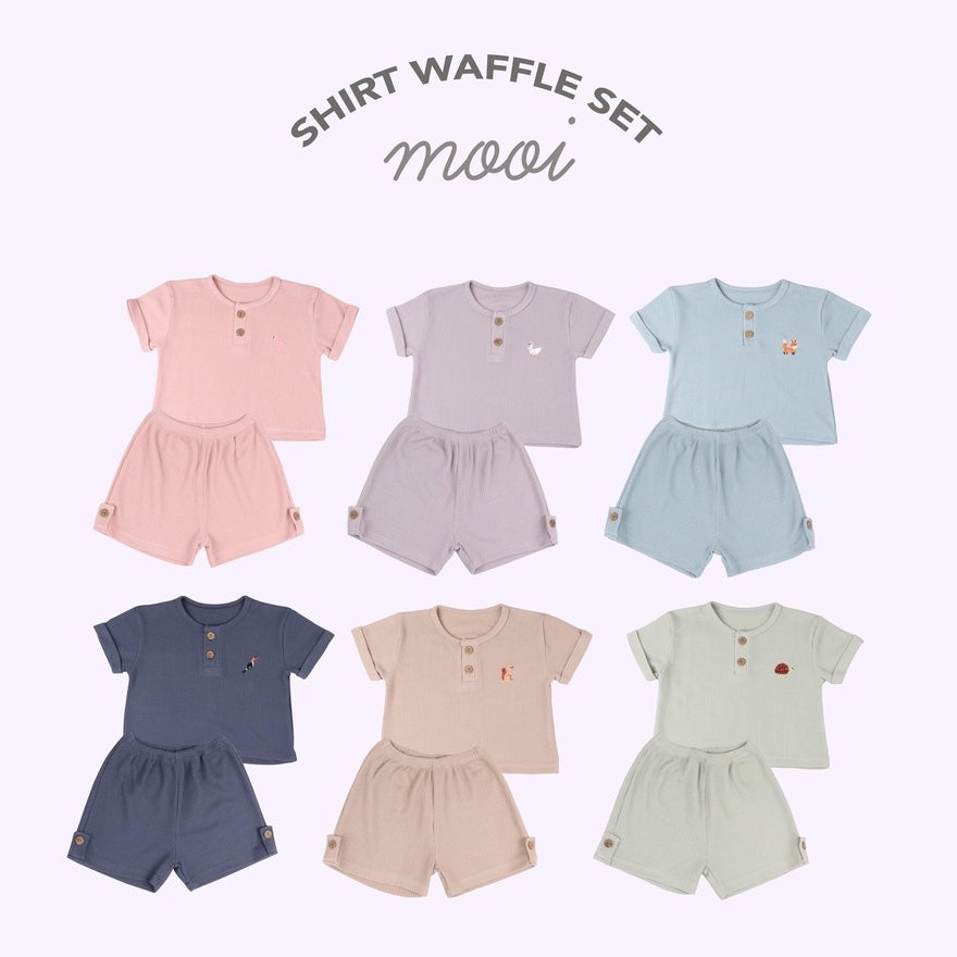 Mooi Setelan Anak Shirt Waffle Set