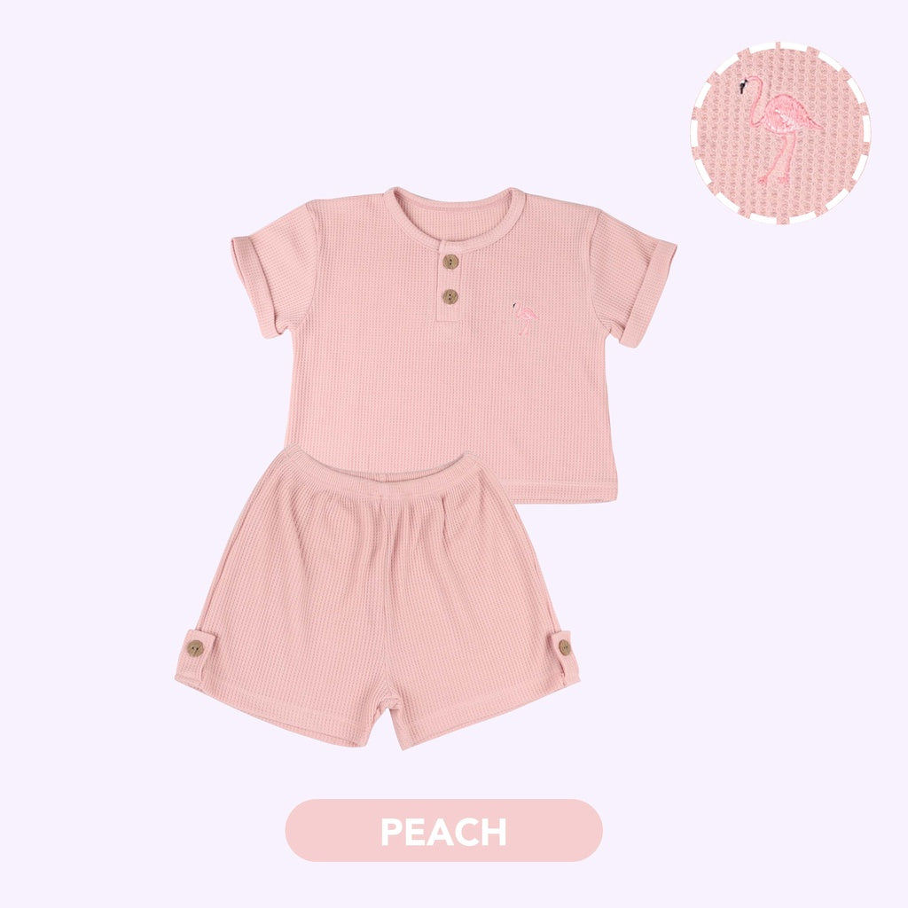 Mooi Setelan Anak Shirt Waffle Set