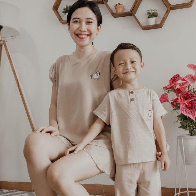 Mooi Setelan Piyama Wanita Kika Ruffle Set (MOM)