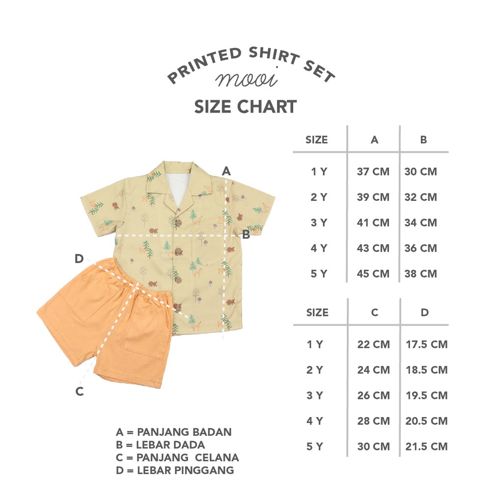 Mooi Setelan Anak Laki-laki Kemeja Anak Printed Shirt Set
