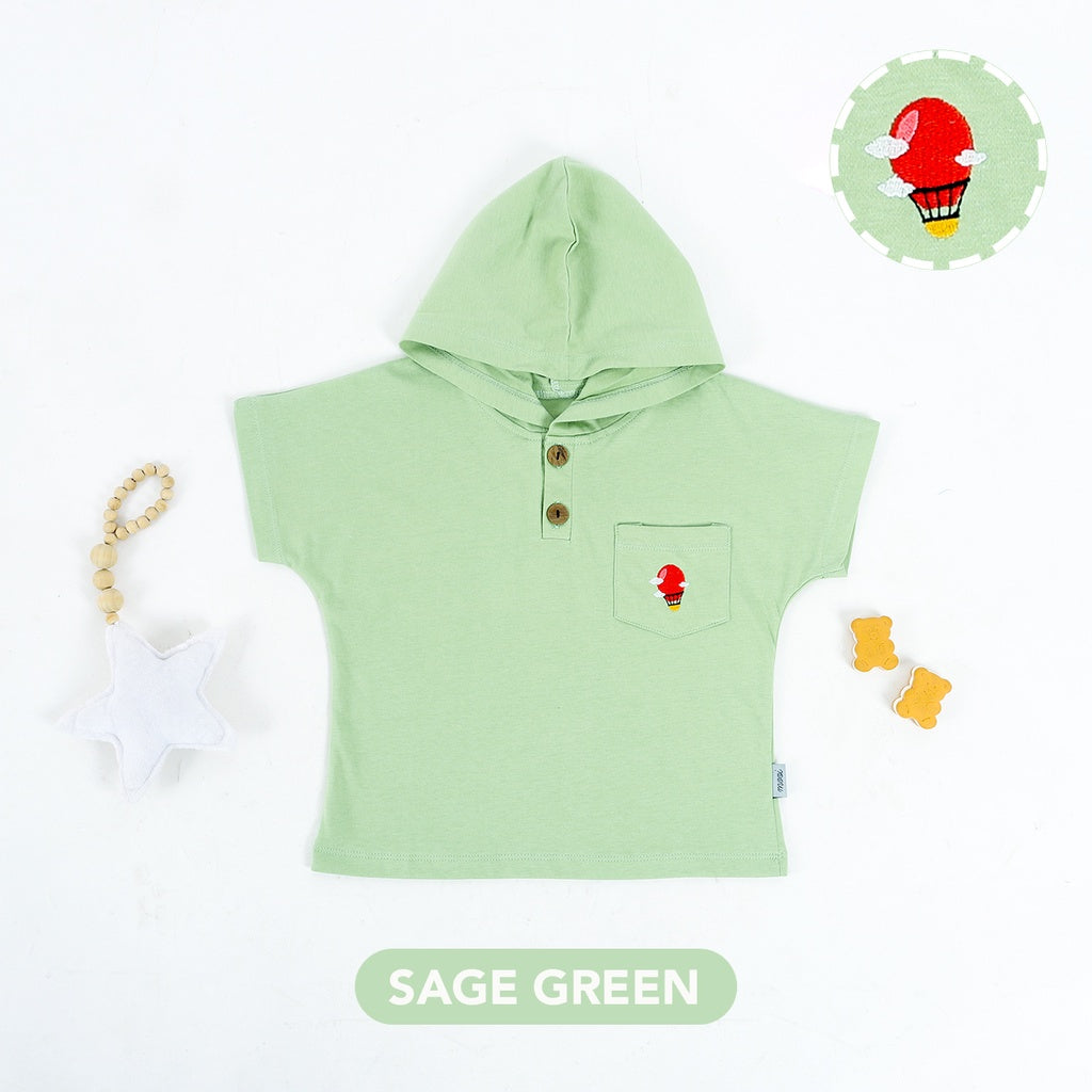 Mooi Atasan Hoodie Pendek Anak Kenzo Top