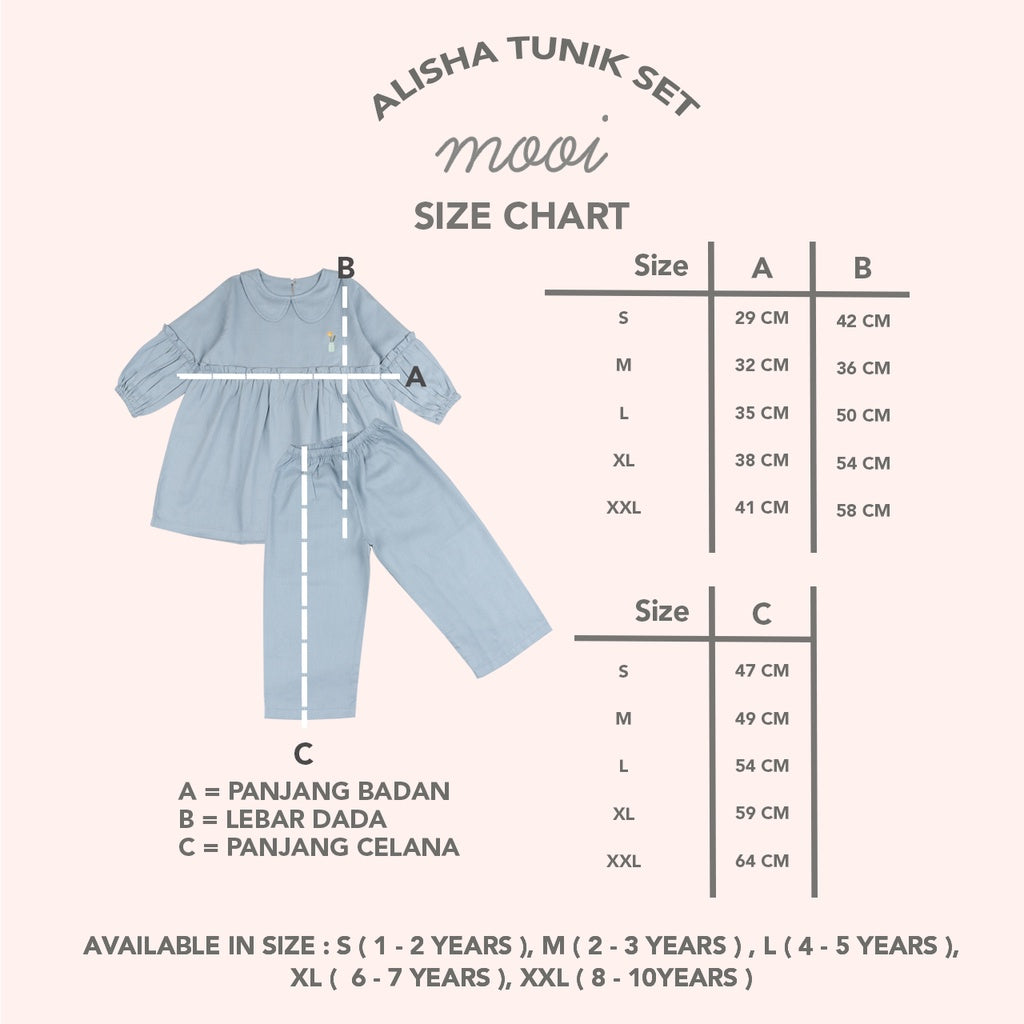 Mooi Setelan Anak Perempuan Alisha Tunik Set